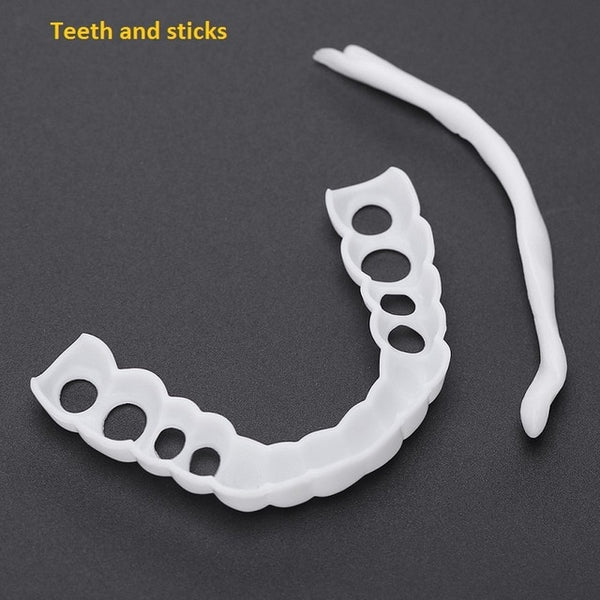 Comfortable Natural Cosmetic Fake Tooth Cover Snap On Silicone Perfect Smile Veneers Teeth Upper Beauty Tool Teeth for Men Women