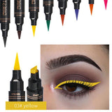 Colorful Seal Stamp Liquid Eyeliner Pen Waterproof Fast Dry Black Eye Liner Pencil With Eyeliner Cosmetic Double-ended Eyeliner