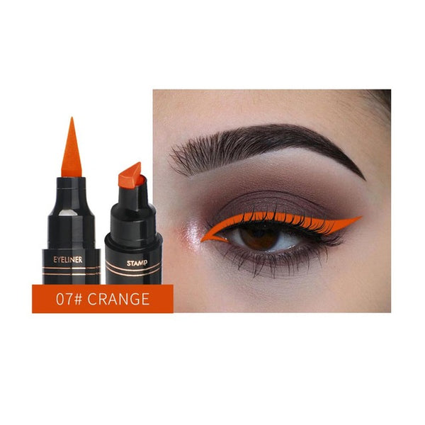 Colorful Seal Stamp Liquid Eyeliner Pen Waterproof Fast Dry Black Eye Liner Pencil With Eyeliner Cosmetic Double-ended Eyeliner