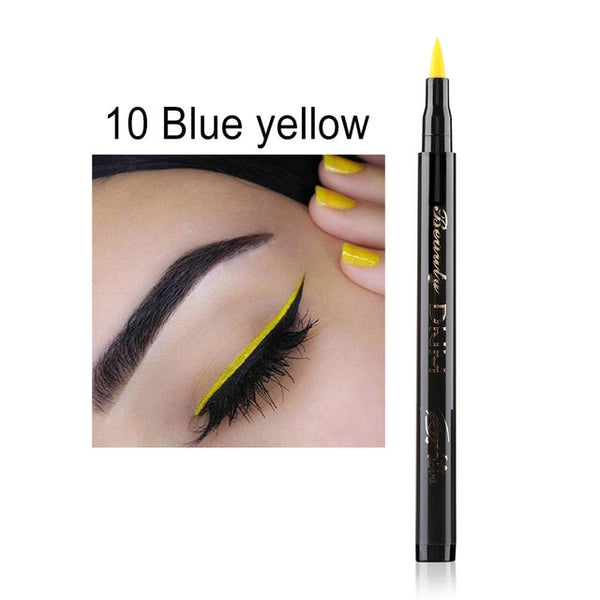 Colorful Seal Stamp Liquid Eyeliner Pen Waterproof Fast Dry Black Eye Liner Pencil With Eyeliner Cosmetic Double-ended Eyeliner