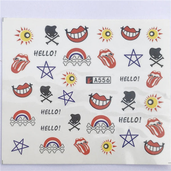 YZWLE 32 Styels Beauty DIY Black Lace Flower Sticker Nail Art Decals for Women Tips Water Transfer Accessory