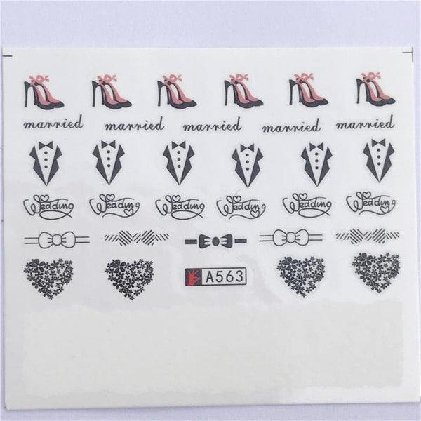 YZWLE 32 Styels Beauty DIY Black Lace Flower Sticker Nail Art Decals for Women Tips Water Transfer Accessory