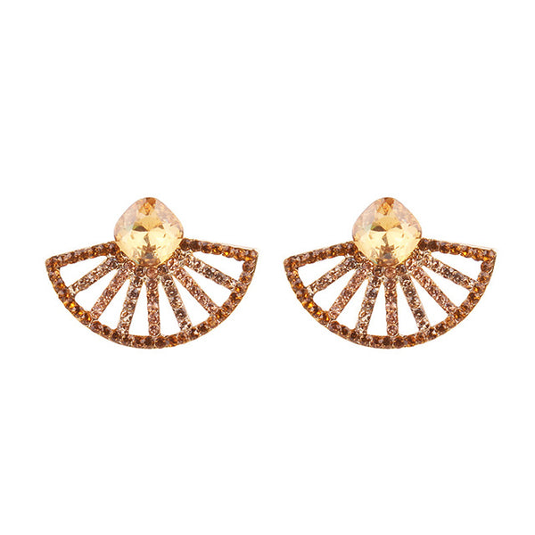 LUBOV Beautiful Multiple Colors Crystal Flower Stud Earrings Rhinestone Colorful Crystal Piercing Earrings Women Christmas Party