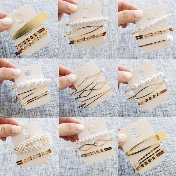 3pcs/set Pearl Metal Hair Clip Bobby Pin Barrette Hairpin Hair Accessories Beauty Styling Tools Hairpins Hairclip Women