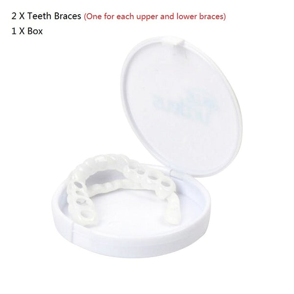 Comfortable Natural Cosmetic Fake Tooth Cover Snap On Silicone Perfect Smile Veneers Teeth Upper Beauty Tool Teeth for Men Women