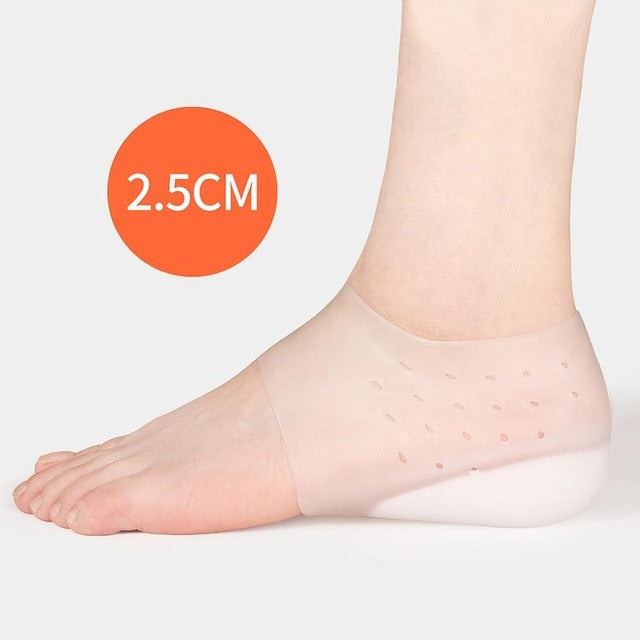 3ANGNI Invisible Height Increase Socks Women Men Heel Pads Silicone Gel Lift Insoles Dress In Socks Cracked Foot Skin Care Tool