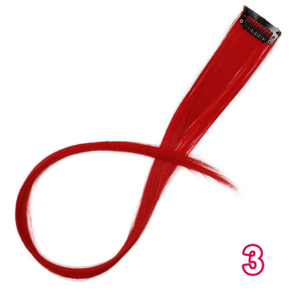 AISI BEAUTY Single Clip In One Piece Hair Extensions Rainbow Colors Synthetic Long Straight Ombre Pink Grey Hairpieces for Women