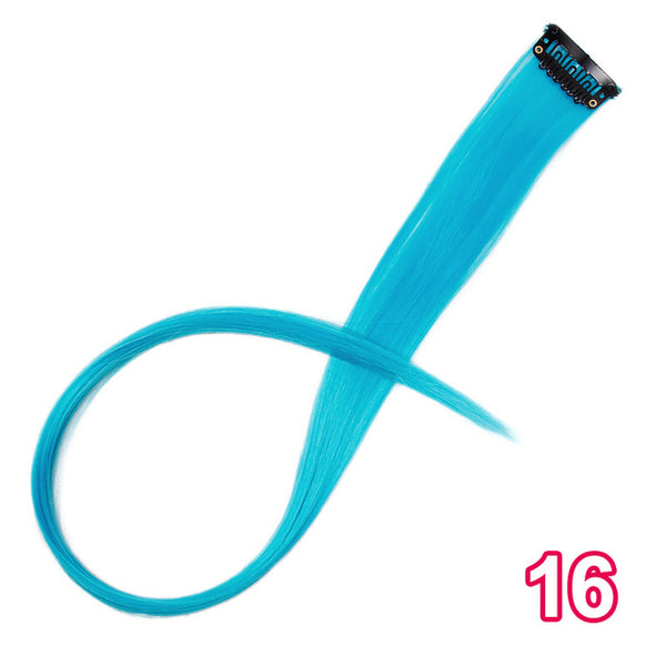 AISI BEAUTY Single Clip In One Piece Hair Extensions Rainbow Colors Synthetic Long Straight Ombre Pink Grey Hairpieces for Women