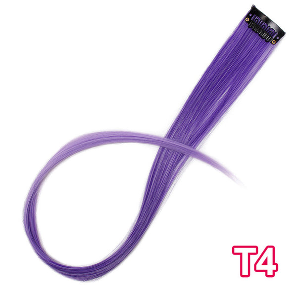 AISI BEAUTY Single Clip In One Piece Hair Extensions Rainbow Colors Synthetic Long Straight Ombre Pink Grey Hairpieces for Women