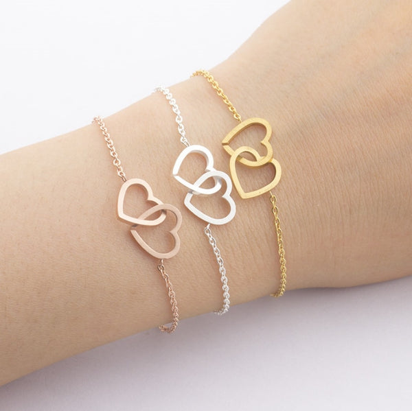YWXXSZ   New Fashion Love Heart Bracelets for Women Charms Honey Bracelet Engagement Gifts Chain