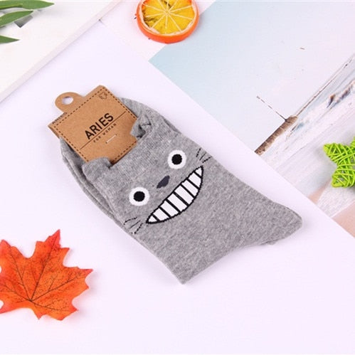 Anime My neighbor totoro socks No face cat funny fashion cute cartoon women sock spring autumn comfort happy korean cotton socks