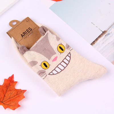 Anime My neighbor totoro socks No face cat funny fashion cute cartoon women sock spring autumn comfort happy korean cotton socks