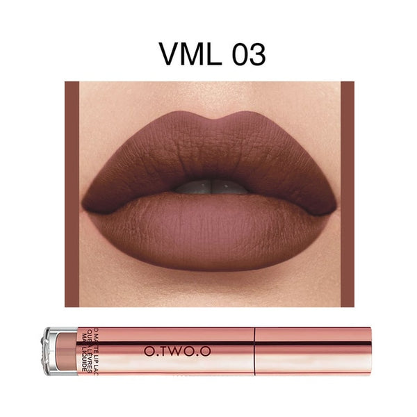 O.TWO.O Matte Lipstick Liquid Waterproof Long Lasting Velvet Lip Gloss Makeup Smooth Pigment Lip Tint Red Lips Cosmetics