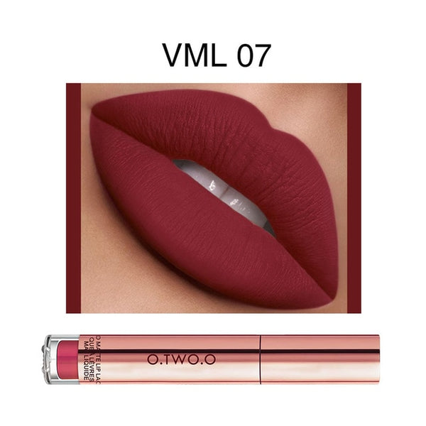 O.TWO.O Matte Lipstick Liquid Waterproof Long Lasting Velvet Lip Gloss Makeup Smooth Pigment Lip Tint Red Lips Cosmetics