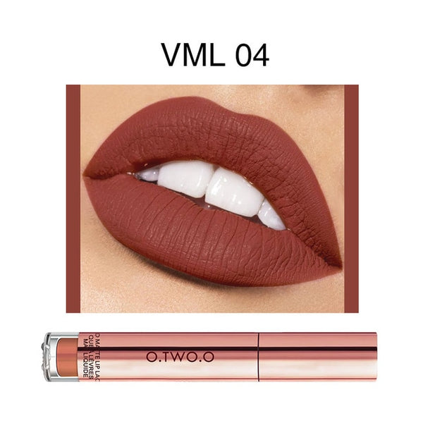 O.TWO.O Matte Lipstick Liquid Waterproof Long Lasting Velvet Lip Gloss Makeup Smooth Pigment Lip Tint Red Lips Cosmetics