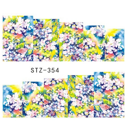 1 Sheet Water Transfer Women Full Cover Sticker Nail Art Decals Nail Art Beauty Purple Rose Decorations Polish Tips TRSTZ369-352