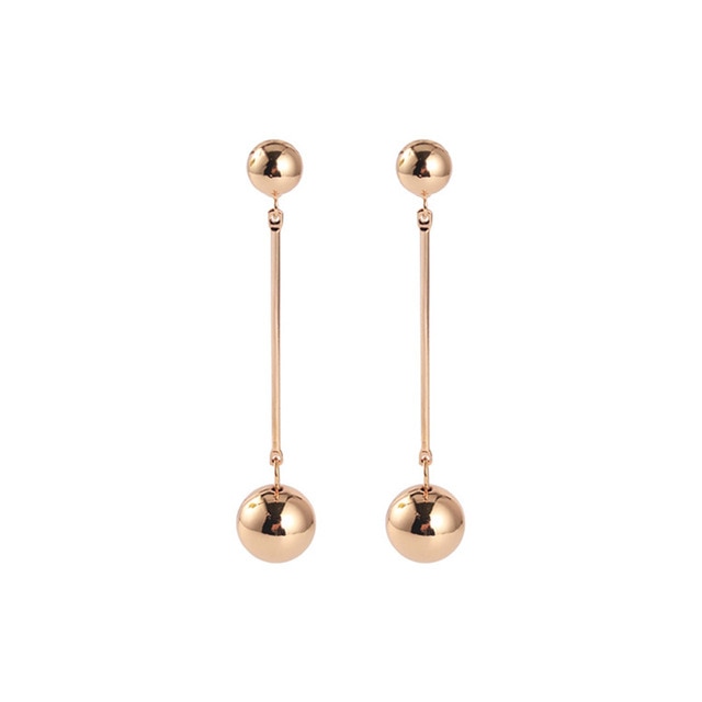 Personalized Punk Fashion Round Ball Long Chain Dangle Jewelry Trendy Earrings For Women Beauty Decoration Statement Jewelry