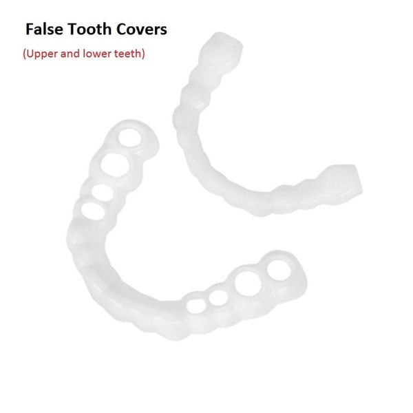 Comfortable Natural Cosmetic Fake Tooth Cover Snap On Silicone Perfect Smile Veneers Teeth Upper Beauty Tool Teeth for Men Women