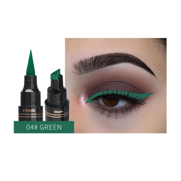 Colorful Seal Stamp Liquid Eyeliner Pen Waterproof Fast Dry Black Eye Liner Pencil With Eyeliner Cosmetic Double-ended Eyeliner