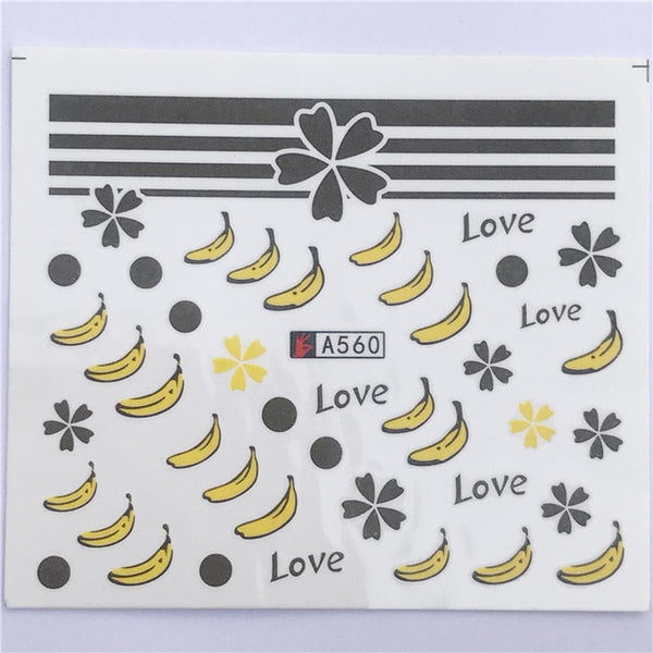 YZWLE 32 Styels Beauty DIY Black Lace Flower Sticker Nail Art Decals for Women Tips Water Transfer Accessory