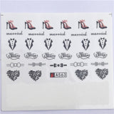 YZWLE 32 Styels Beauty DIY Black Lace Flower Sticker Nail Art Decals for Women Tips Water Transfer Accessory