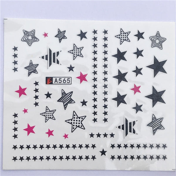 YZWLE 32 Styels Beauty DIY Black Lace Flower Sticker Nail Art Decals for Women Tips Water Transfer Accessory