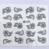 YZWLE 32 Styels Beauty DIY Black Lace Flower Sticker Nail Art Decals for Women Tips Water Transfer Accessory