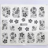 YZWLE 32 Styels Beauty DIY Black Lace Flower Sticker Nail Art Decals for Women Tips Water Transfer Accessory