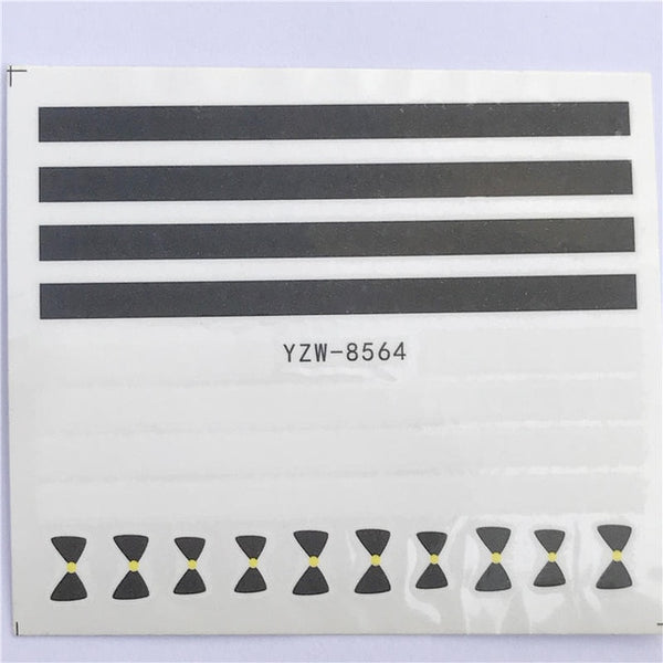 YZWLE 32 Styels Beauty DIY Black Lace Flower Sticker Nail Art Decals for Women Tips Water Transfer Accessory