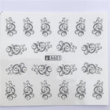YZWLE 32 Styels Beauty DIY Black Lace Flower Sticker Nail Art Decals for Women Tips Water Transfer Accessory