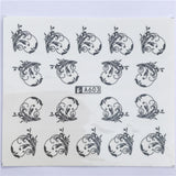 YZWLE 32 Styels Beauty DIY Black Lace Flower Sticker Nail Art Decals for Women Tips Water Transfer Accessory