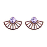 LUBOV Beautiful Multiple Colors Crystal Flower Stud Earrings Rhinestone Colorful Crystal Piercing Earrings Women Christmas Party