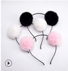 Sweet girls beautiful hairband headpieces rabbit ears plush ball big hair head hoop hair accessories Tiara for children. 1pcs