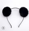 Sweet girls beautiful hairband headpieces rabbit ears plush ball big hair head hoop hair accessories Tiara for children. 1pcs