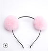 Sweet girls beautiful hairband headpieces rabbit ears plush ball big hair head hoop hair accessories Tiara for children. 1pcs