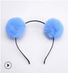 Sweet girls beautiful hairband headpieces rabbit ears plush ball big hair head hoop hair accessories Tiara for children. 1pcs
