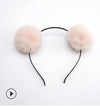 Sweet girls beautiful hairband headpieces rabbit ears plush ball big hair head hoop hair accessories Tiara for children. 1pcs