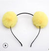 Sweet girls beautiful hairband headpieces rabbit ears plush ball big hair head hoop hair accessories Tiara for children. 1pcs