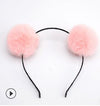 Sweet girls beautiful hairband headpieces rabbit ears plush ball big hair head hoop hair accessories Tiara for children. 1pcs