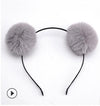 Sweet girls beautiful hairband headpieces rabbit ears plush ball big hair head hoop hair accessories Tiara for children. 1pcs
