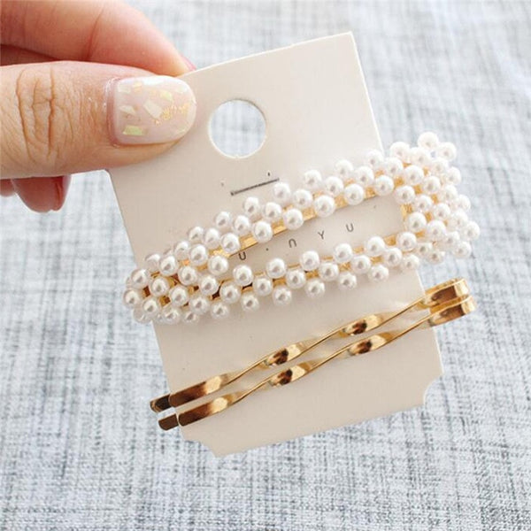 3pcs/set Pearl Metal Hair Clip Bobby Pin Barrette Hairpin Hair Accessories Beauty Styling Tools Hairpins Hairclip Women