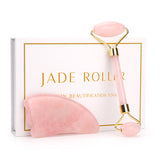 Portable Rose Quartz Facial Massage Crystal Stone Face Lift Jade Massager Roller Set Skin Care Wrinkle Removal Tool for Women