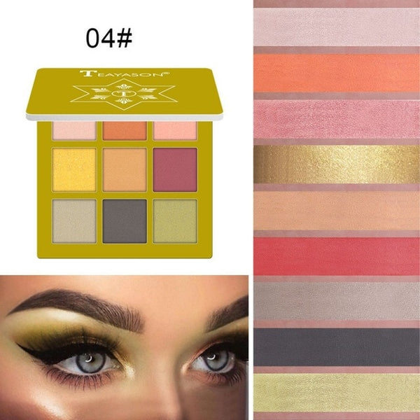 9 Colors Glitter Eyeshadow Palette Matte Eyes Makeup Pallete Eye Shadow Palette Shimmer Diamond Powder Pigment Cosmetics