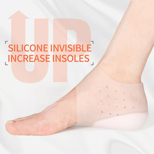 3ANGNI Invisible Height Increase Socks Women Men Heel Pads Silicone Gel Lift Insoles Dress In Socks Cracked Foot Skin Care Tool
