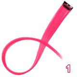 AISI BEAUTY Single Clip In One Piece Hair Extensions Rainbow Colors Synthetic Long Straight Ombre Pink Grey Hairpieces for Women