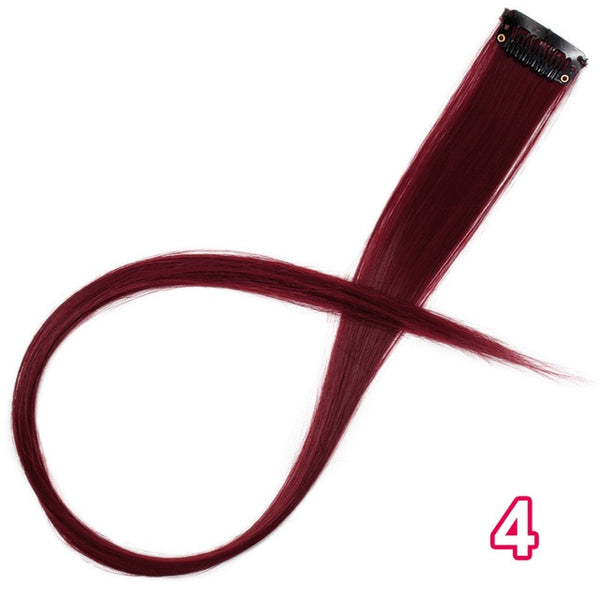 AISI BEAUTY Single Clip In One Piece Hair Extensions Rainbow Colors Synthetic Long Straight Ombre Pink Grey Hairpieces for Women