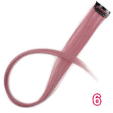 AISI BEAUTY Single Clip In One Piece Hair Extensions Rainbow Colors Synthetic Long Straight Ombre Pink Grey Hairpieces for Women
