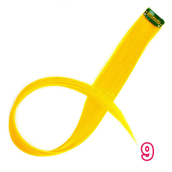 AISI BEAUTY Single Clip In One Piece Hair Extensions Rainbow Colors Synthetic Long Straight Ombre Pink Grey Hairpieces for Women