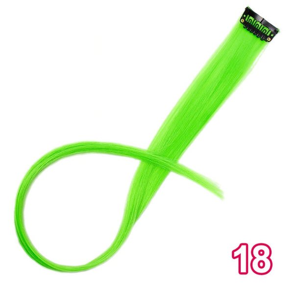 AISI BEAUTY Single Clip In One Piece Hair Extensions Rainbow Colors Synthetic Long Straight Ombre Pink Grey Hairpieces for Women