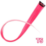 AISI BEAUTY Single Clip In One Piece Hair Extensions Rainbow Colors Synthetic Long Straight Ombre Pink Grey Hairpieces for Women